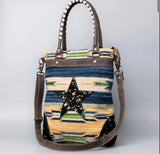 Star Serape Leather & Canvas Tote