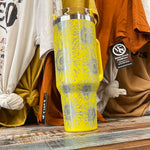 Yellow Etched Sunflower Tumbler