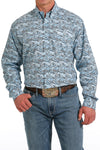 Cinch Men’s Light Blue Paisley Print Shirt