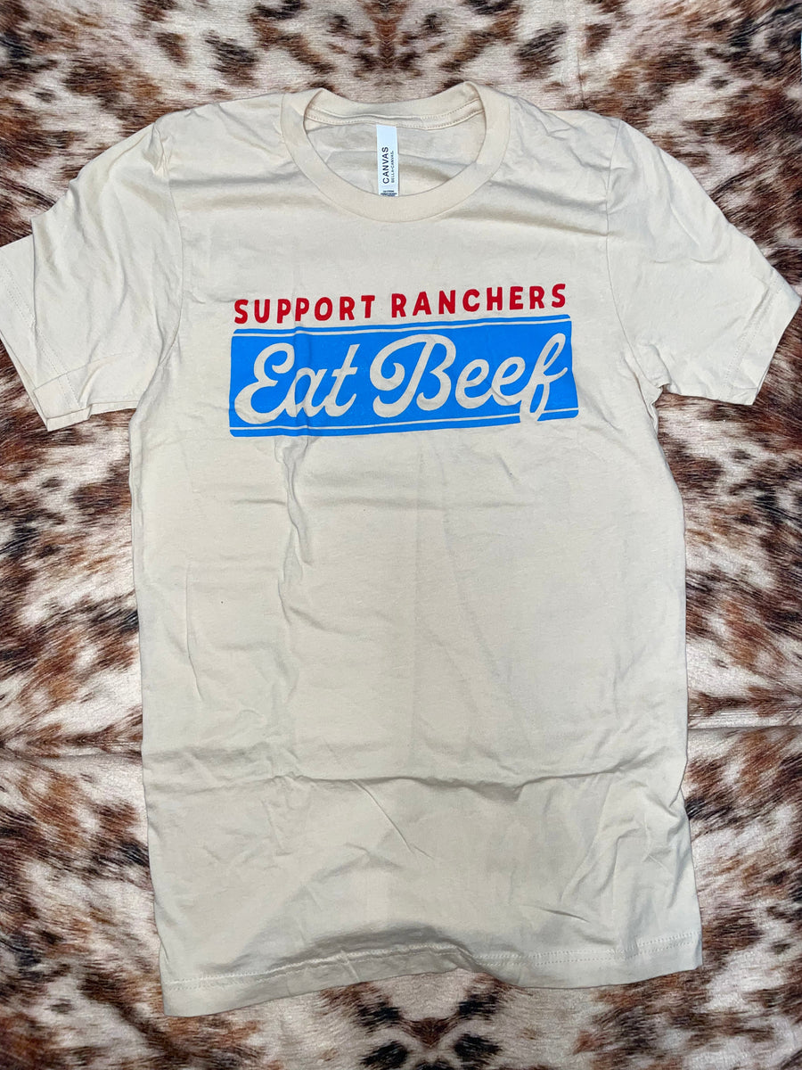 Support Rancher’s Eat Beef Tee-Cream – Horse Creek Outfitters