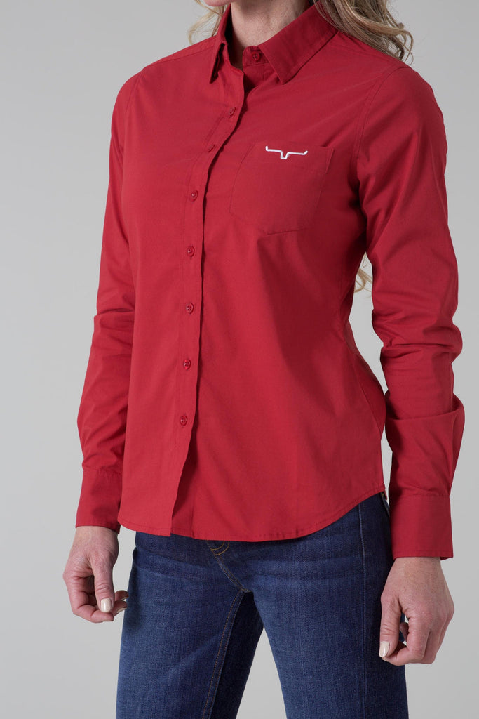 Kimes Ranch Women's KR Team Shirt, Red, 2X Kimes Ranch Women's KR Team Shirt, Red, 2X