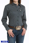 Cinch Women's Navy Geo Print Shirt