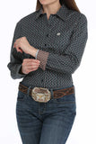 Cinch Women's Navy Geo Print Shirt
