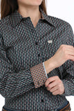 Cinch Women's Navy Geo Print Shirt