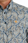 Cinch Men's Navy, Blue & Orange Paisley Shirt