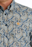 Cinch Men's Navy, Blue & Orange Paisley Shirt