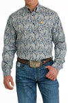 Cinch Men's Navy, Blue & Orange Paisley Shirt
