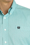 Cinch Men's Turquoise Geo Print Shirt