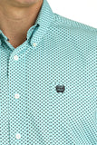 Cinch Men's Turquoise Geo Print Shirt