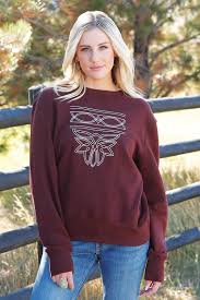 Cruel Women's Burgundy Boot Stitch Sweatshirt