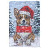 Corgi Happy Howlidays Garden Flag