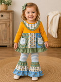 Mustard Bloom Ruffle Pants Set