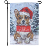 Corgi Happy Howlidays Garden Flag