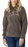 Ariat Women’s REAL USA Logo Hoodie-Brazil Nut Heather