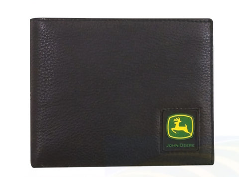 John Deere Black  Pebble Bifold Wallet