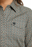 Cinch Women’s Olive Geo Print Shirt
