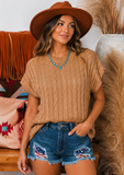 Crew Neck Cable Knit Top