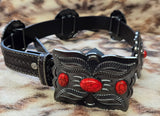 Red Stone Concho Tooled Belt