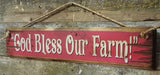 God Bless Our Farm Antique Wood Sign