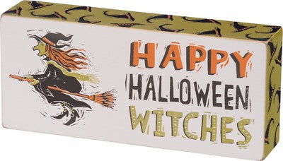 Happy Halloween Witches Box Sign