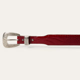 Stetson Women's Red Croc Print Belt