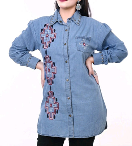 American Darling Women's Denim Shirt Jacket Dress