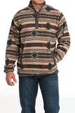 Cinch Men’s Brown Southwestern Stripe 1/4 Snap Fleece Pullover