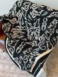 Black Boot Stitch Knit Blanket