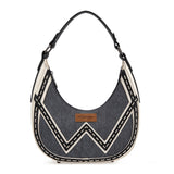 Wrangler Western Contrast Stitch Chevron Hobo Shoulder Bag - Dark Jean