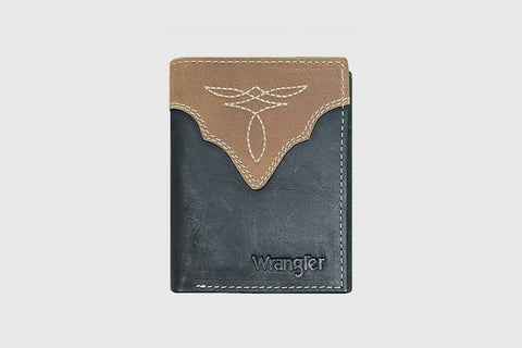 Wrangler Crazy Horse Black Trifold Wallet