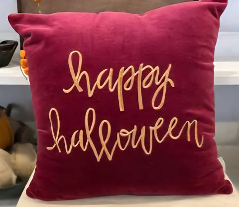Happy Halloween Velvet Pillow