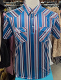 Cowboy Casual Men’s Blue Striped Polo