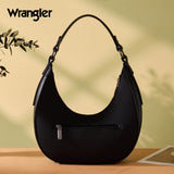 Wrangler Western Contrast Stitch Chevron Hobo Shoulder Bag - Black