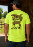 Tribe Outdoors Ducks & Bucks Graphic Tee-Neon Yellow