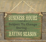 Calving/Haying Season Antique Wood Sign