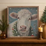White Cow Berry Wreath Sign