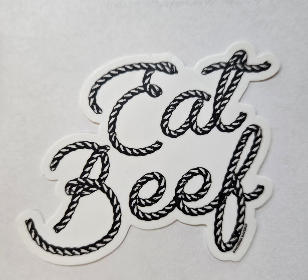 Sprat Rope Sticker Eat Beef Rope Sticker – Horse Creek Outfitters