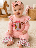 Pretty In Pink Cow Infant Romper