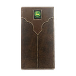 John Deere Rugged Leather Checkbook Cover Wallet