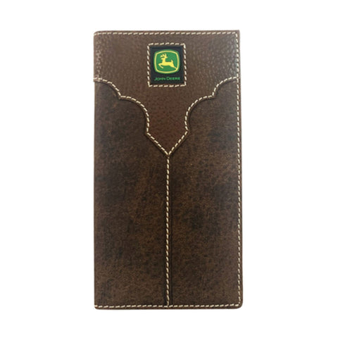 John Deere Rugged Leather Checkbook Cover Wallet