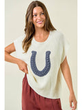 Horseshoe Ribbed Sweater Vest