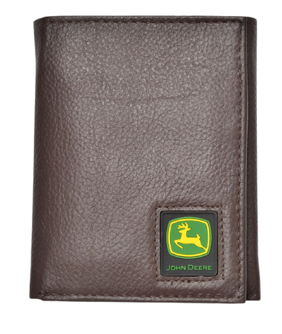 John Deere Brown Trifold Wallet