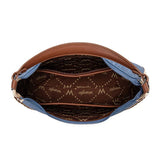 Wrangler Western Contrast Stitch Chevron Hobo Shoulder Bag - Jean