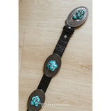 Black Concho Turquoise Cluster Belt