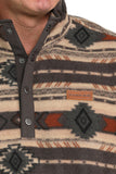 Cinch Men’s Brown Southwestern Stripe 1/4 Snap Fleece Pullover
