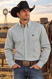 Cinch Men’s Turquoise Geo Print Shirt