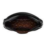 Wrangler Western Contrast Stitch Chevron Hobo Shoulder Bag - Black