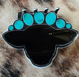 Black Cow With Stones Hair Clip