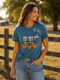 Flannel Steer & Floral Tee