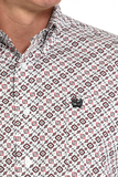 Cinch Men’s White Geo Print Shirt